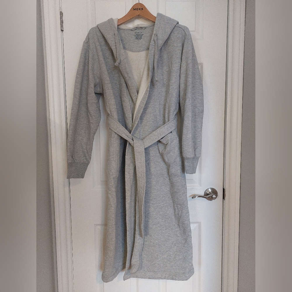 Women's Light Gray Hooded Robe